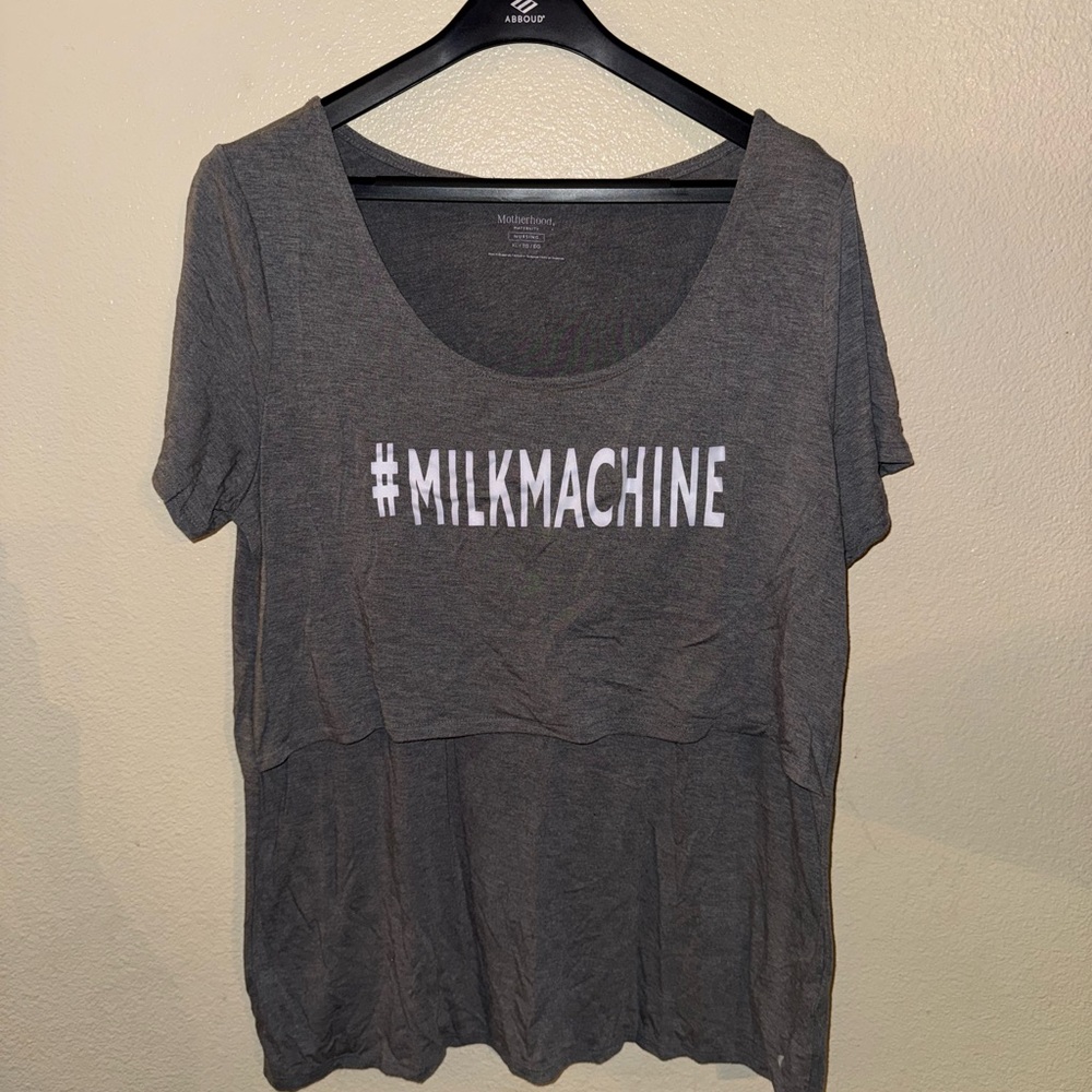 Motherhood Gray #MILKMACHINE Short Sleeve Tee
